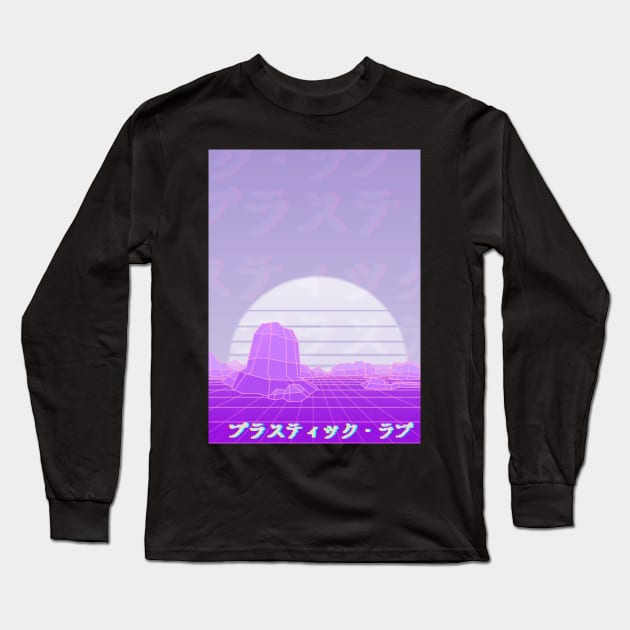 Plastic Love Vaporwave Aesthetic Long Sleeve T-Shirt by Oh My Martyn